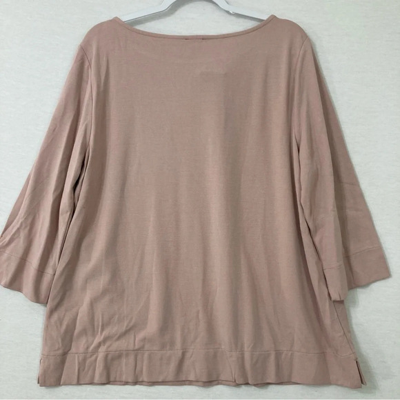 New Ann Taylor Pink Blush Round Neck Soft Stretch Pull-over Long Sleeve Top XL - Picture 9 of 10